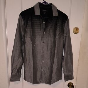 Alfani | Black and Gray Dress Shirt (30.5 Inches In Length)
